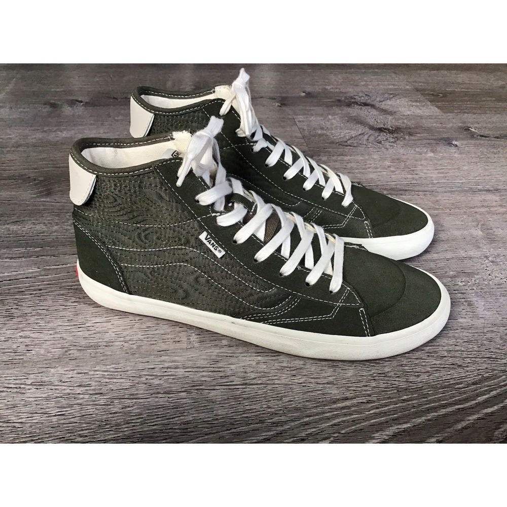 Vans The Lizzie Shoes Green Quilted Canvas Sk8 Hi Sneakers Mens 9.5 Womens 11